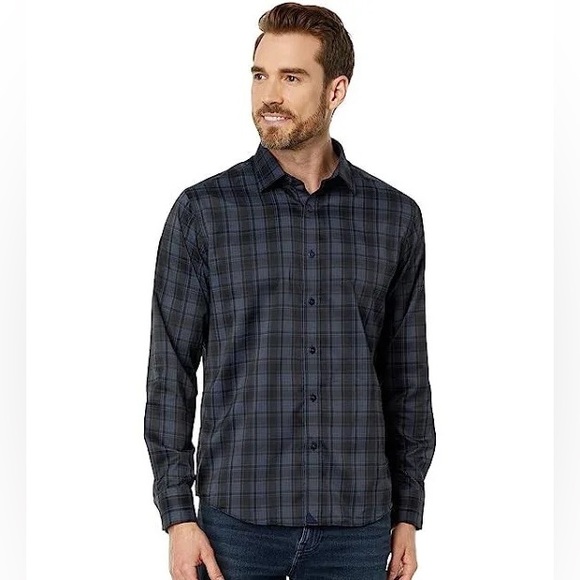 UNTUCKit Other - UNTUCKit Beresan L Dark Blue Plaid Button Down